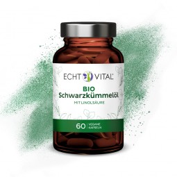 ECHT VITAL Bio Schwarzkümmelöl - 1 Glas mit 60 Kapseln